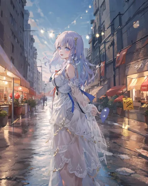 masterpiece,high quality,1girls, large breasts,light smile, outdoors,cityscape,