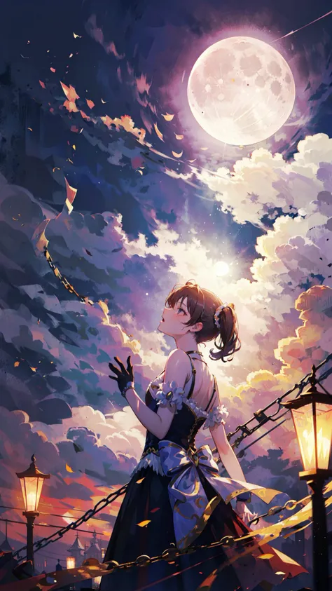 ((best quality, masterpiece, absurdres)), ((Moonlit Serenade, enchanting:1.4)), (Musical performance), (Romantic setting), Melancholic melody, starlit stage, captivated audience