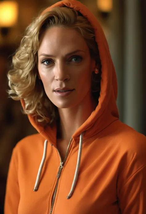 cinematic film still portrait of ((ohwx woman)) <lora:thurman_lora_sdxl_v1:1.1> wearing an orange hoody, by don bluth. trending on artstation and deviantart pinterest photorealistic hd 8 k highlights & shadow detailed high resolution award winning photography red black purple neon colors octane render hyperrealism cinematic greg rutkowski mucha magali villeneuv lisa frank / apocalyptic color scheme warhammer 40 s retrofure style atmosphere evil fantasy intricate details portrait character concept fashion design . shallow depth of field, vignette, highly detailed, high budget, bokeh, cinemascope, moody, epic, gorgeous, film grain, grainy