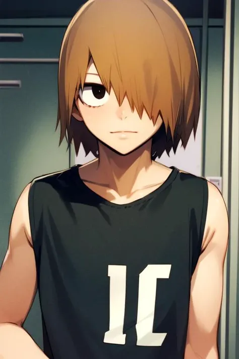 (best quality:1.1), (masterpiece:1.4), photorealistic, looking at viewer, upper body, depth of field, , , 1boy, solo, male focus, <lora:hajime_aoyagi:0.94>, hajime_aoyagi, brown hair, black eyes, hair over one eye, disco costume, feudal japan, 4k resolution