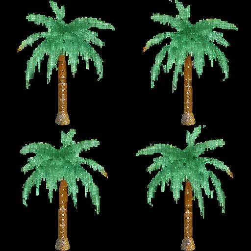<lora:0p3nRCT2_v6:1>, 0p3nRCT2, black background, realistic palm tree, brown trunk, dark green leaves