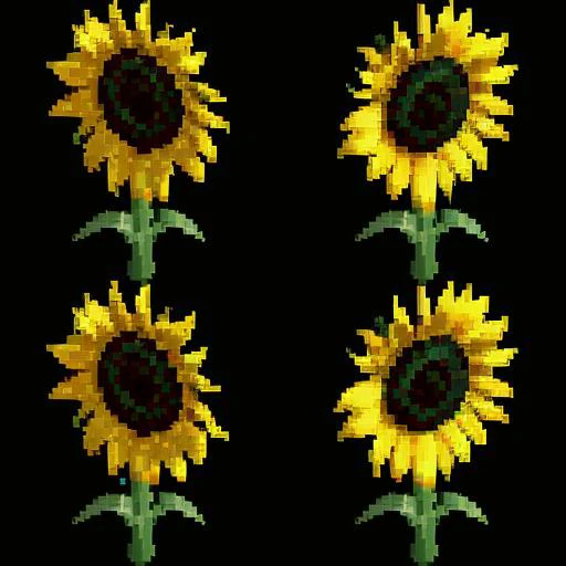 <lora:0p3nRCT2_v6:1>, 0p3nRCT2 image, black background, gardens with sunflowers