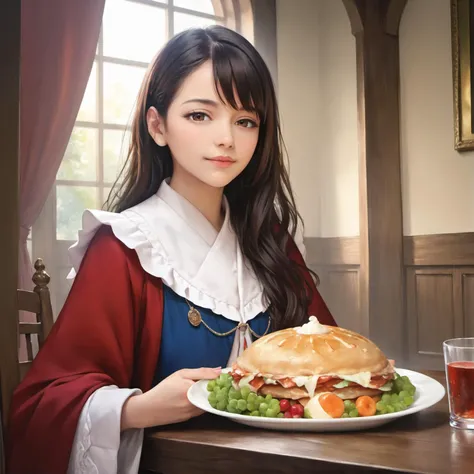 score_9, score_8_up, score_7_up, best quality, masterpiece, 4k, uncensored, prefect lighting, rating_explicit, very aesthetic, [[[[Oil Painting]]]], 1 japan girl, realistic skin, having a dinner,
looking at viewer,  ((an extremely delicate and beautiful face)), detailed face,
HD,masterpiece, best quality,hyper detailed,ultra detailed, detail body, full body, 
(fantasy background),
detailed background,
<lora:add-detail-xl:0.5> ,
official art,
cinematic angle, cinematic lighting, highly detailed, Amazing, finely detail,
<lora:neg4all_bdsqlsz_xl_V7:0.9>,  <lora:Oil Painting Style XL:0.75>