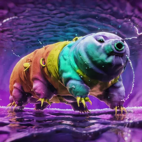 A bear playing in water, vibrant colors, 8k, High definition, vibrant colors <lora:Tardi:.9>