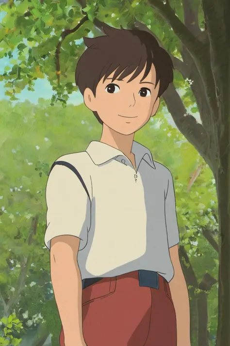 A boy, StdGBRedmAF <lora:StudioGhibliRedmond-StdGBRedmAF:1>