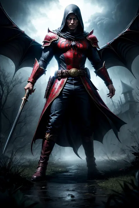 (best quality, masterpiece:1.3), (1man, old male:1.2), frail, dark brown eyes, graying hair, high-fade,, solo, (full body:0.6), detailed background, detailed face, ( (DarkFantasy:0.8) theme:1.1), (angry battle-cry:0.8), dark fighter, gray clothes, spiked armor, shadows in background, spiderwebs in background, misty dark sinister atmosphere, stormclouds, dark night,, <lora:DruidMagicAI:0.5>, DruidMagicAI, druidic, <lora:add_detail:1>,