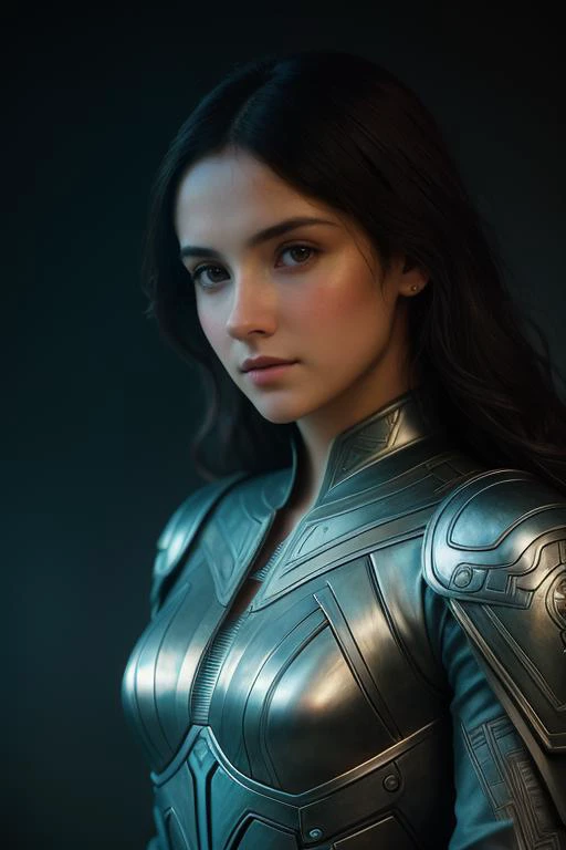 Professional portrait of a beautiful young woman dressed in ethereal battle armor, olive skin,
long dark hair, beautiful bone structure, symmetrical facial features, neo-Gothic concept of deep
forest psi-trance, waves of endless glyphs, an intricate masterpiece of art, a very coherent work 
art, cinematic, from Valerian and the City of a thousand planets, in the style of Ruan Jia and Mandy Jurgens, artgerm, 
Greg Rutkowski and William-Adolphe Bouguereau, a very holistic artwork, trending for cgsociety, 
ultra-high quality model, production quality cinema model, contour with high detail 
color ink, octane rendering, unreal engine 8k, hyperrealism, high detail, octane rendering, 
unreal engine, 8k, high contrast