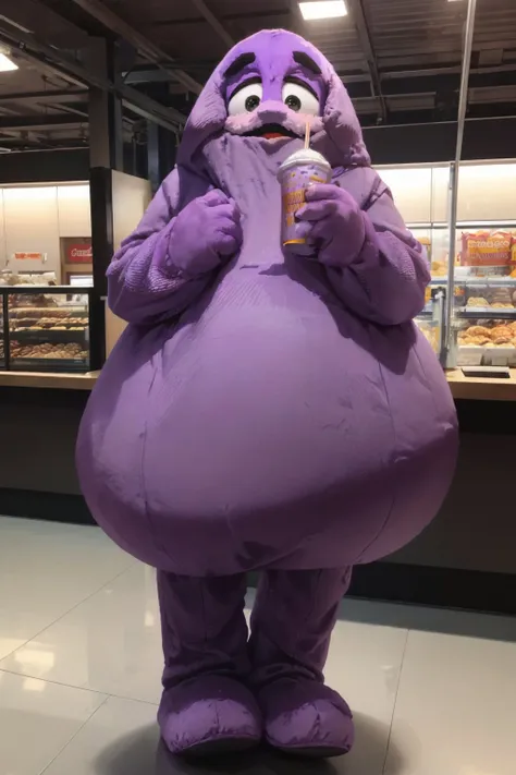 (masterpiece, best quality:1.2), grimace, grimaceshake, purple, mascot, chubby, purple fur, no humans <lora:Grimace:0.9> <lyco:concept_grimaceshake-11:0.8>