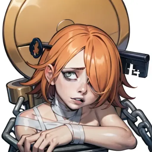 (masterpiece, best quality, high resolution), (illustration:1.0), extremely detailed face, perfect lighting, (perfect hands,perfect anatomy), (1girl, solo:1.5), glowing skin and perfect symmetrical pretty face,
1girl, abams, object through head, bandages, key, blood, hair over one eye, chain, solo, pale skin, <lora:Aba-000004:1>, <lora:MurkySpecial:0.8>