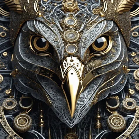 masterpiece, a close photo of an imperial eagle , in w1r3d style, intricate detailes, looking at viewer <lora:w1r3d_v1 - copia:1>