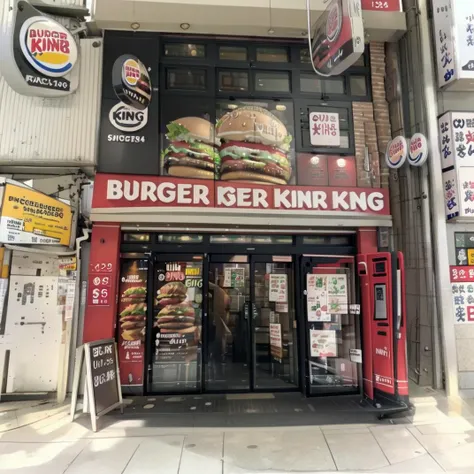 best quality, ultra-detailed, illustration,
burgerking, scenery, storefront, burger, food, real world location, restaurant, logo, shop, realistic, realistic, photo (medium), photo background
<lora:burgerking_SD15_V2:1>