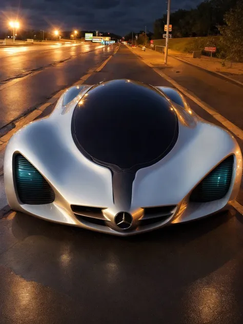 masterpiece, best quality, mercedesbiome, 1car, night, rainy highway, highly detailed<lora:MERCEDESBIOME:0.7>, ((intricate details)), hdr, ((intricate details, hyperdetailed))