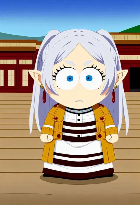 SouthParkRay 1girl, frieren, sousou no frieren, elf, South Park background