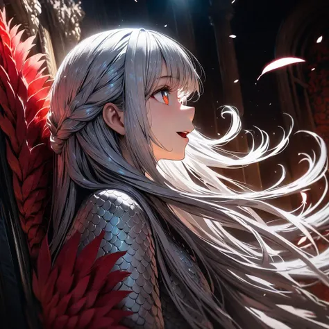 <lora:add-detail-xl>,<lora:DetailedEyes_V3:1>,23yo girl enclosed in [feathers:scales],photorealistic,detailed face,detailed pupils,hdr,high contrast,(extrem detailed long hair:1.2),;d,red,Cinematic Lighting,(profile:1.5),, (masterpiece),(best quality), wallpaper, extreme detail
