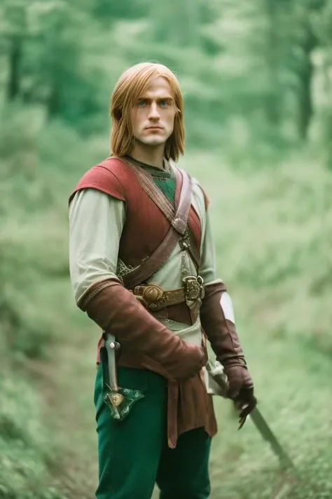 analog style man link from zelda twilight (princess:0.9) real life live action actor photo photography 50mm fantasy movie