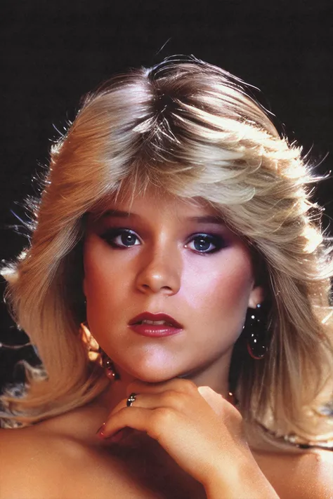 A 1980s studio photo of sfxer woman, (traditional media:1.2), (best quality:1.2), ultra high res, beautiful, intricate details, unity 8k wallpaper, ultra detailed, aesthetic, perfect lighting, professional photograph, Zeiss 50mm F8,