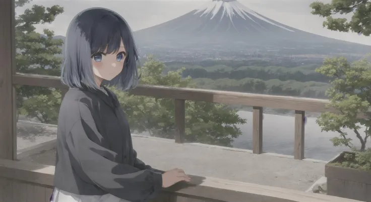 <lora:akanev2:0.7> ,1girl, mount fuji, akane, rain