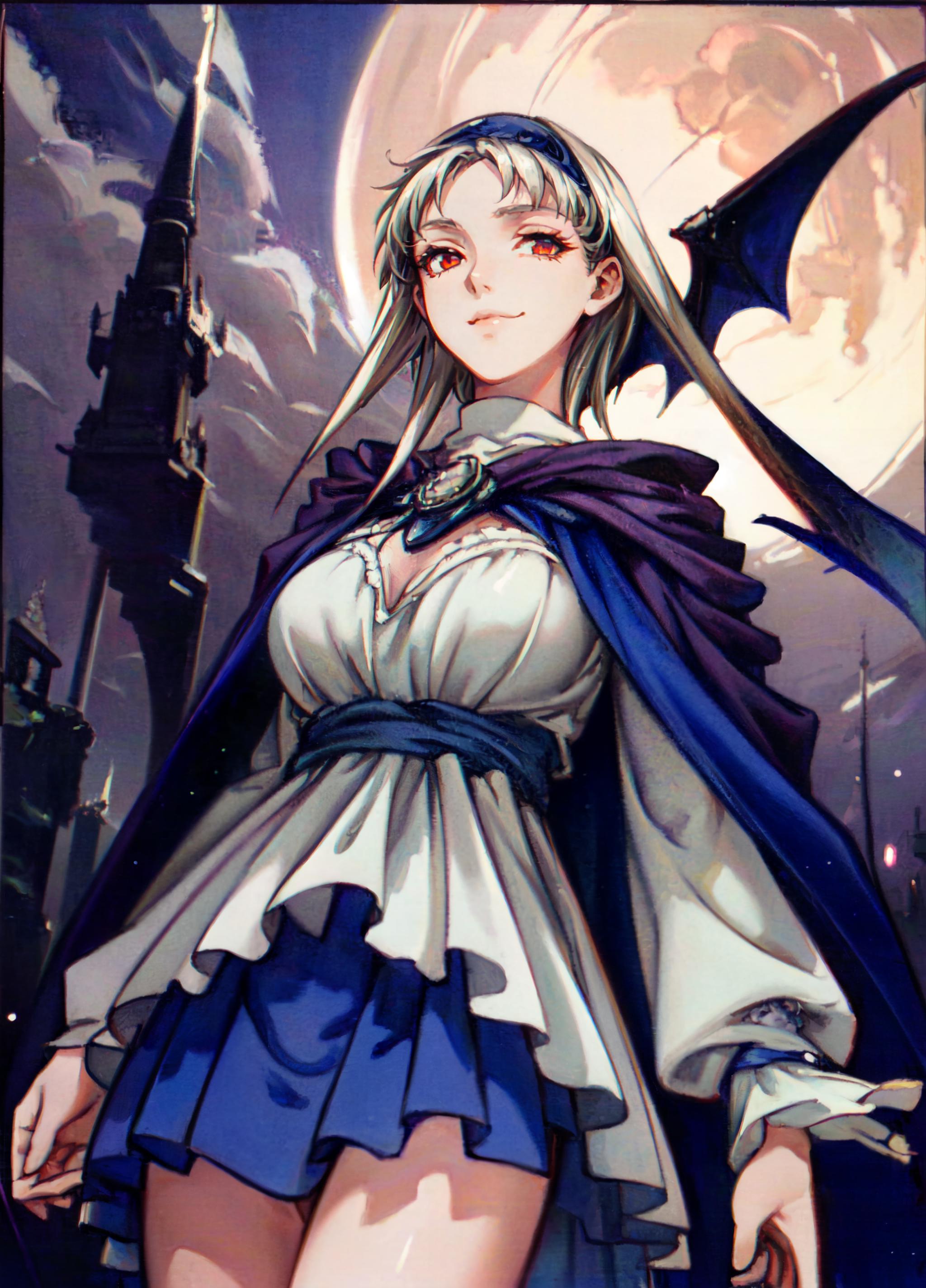 A close up of a woman in a dress and cape with a sword - SeaArt AI