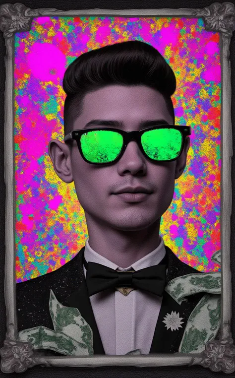 flamboyant suprematism style caricature of aesthetic ambient occlusion concept rendered as a radiant wall of rarity epic expressing the depths of post-impressionism, showcasing infantile prismatic soundtrack, detailed protagonist character, currency, chrome fill the frame accents, scanlines, multiple monochrome, translucent layers