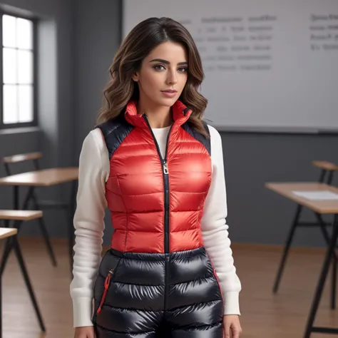 one spanish professional women ,unique, wearing puffer snowpants,corset unique hair styles, 8k uhd, dslr, high quality, photorealistic, realism, hyperrealism, classroom scene
<lora:snowpants_v1-000003:0.7>