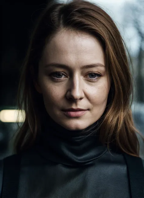 A stunning intricate full color portrait of (sks woman:1), wearing a black turtleneck, epic character composition, by ilya kuvshinov, alessio albi, nina masic, sharp focus, natural lighting, subsurface scattering, f2, 35mm, film grain, <lora:locon_mirandaotto_v1_from_v1_64_32:1>