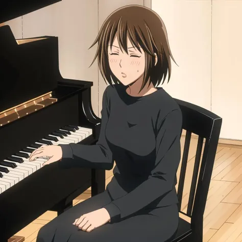 masterpiece,highres,high quality,extremely detailed,solo,
<lora:MegumiNoda001:0.7>,
MegumiNoda,1girl,
closed eyes,o3o,pursed lips,
sitting,chair,playing the piano,grand piano,
