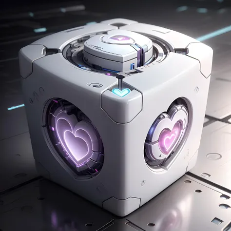 <lora:NeoFuturisticTech-20:0.8>,neotech,sleek,heart shape , cube