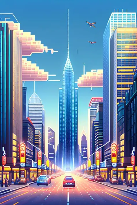 pixelated city scene <lora:Style-PixhellLORA15:1>