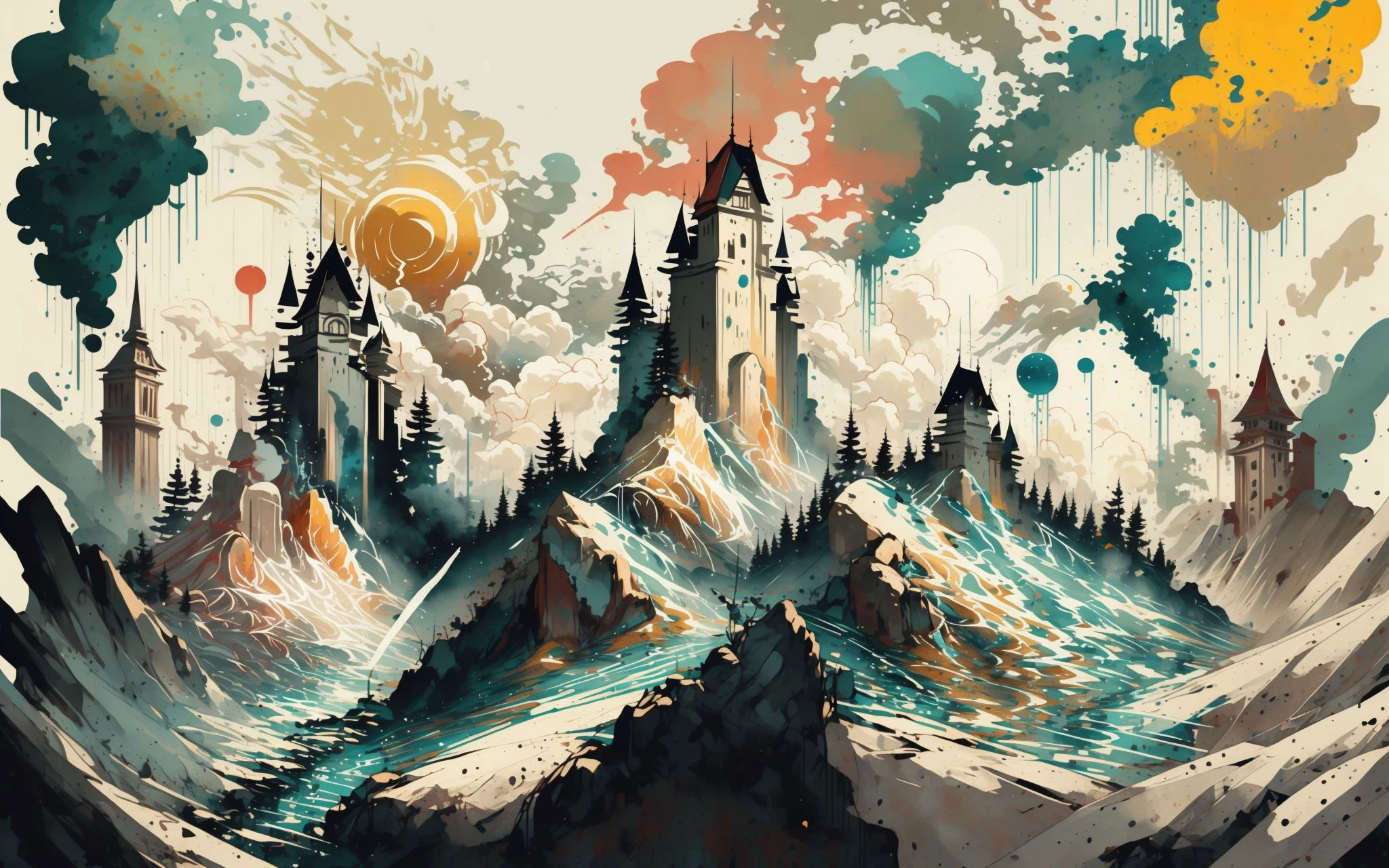 wallpaper, background, masterpiece, outdoors, flowers, sy3, lqdgod <lora:Sy3:0.5> <lora:ink-0.1-3-b28-bf16-D128-A1-1-ep64-768-DAdaptation-cosine:1> <lyco:Lqg:1> <lyco:Dreamwave v2L:1>