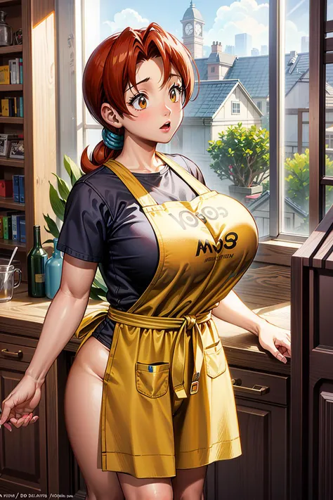<lora:Deliav1:0.8>, Delia_Ketchum, Delia_Ketchum, white apron, kitchen, curvy body, big boobs, thick, full figured, <lora:add_detail:0.6>