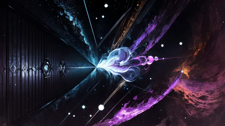 black dark colorful abstract Astral navigation Nebulous fragments, absurdres
AND black darkness completely empty