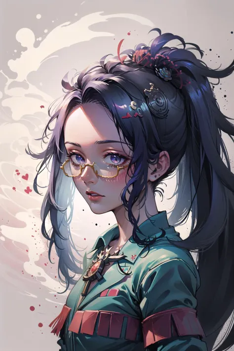 (highly detailed face and eyes:1.3),
<lora:Ink scenery:1>, ink,
<lora:raifort-nvwls-v1:1>, raifort, glasses, hair ornament, blue shirt, belt, blue pants, shoes, 
Ultra-detail,(highres:1.1),best quality,(masterpiece:1.3),cinematic lighting,