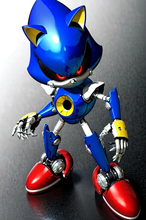 Highly detailed, High Quality, Masterpiece, beautiful, MetalSonic, <lora:Sonic:0.9>, cowboy shot