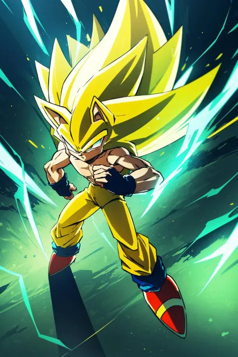 (masterpiece, best quality), intricate details,
<lora:Sonic:0.8> SuperSonic, yellow fur,
<lora:SuperSaiyanHair:0.4> SuperSaiyan, blonde hair, super saiyan, spiked hair, aura, electricity, long hair,