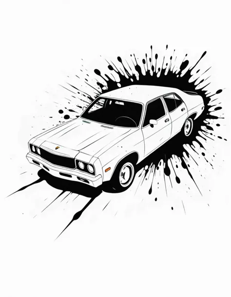 lineartlora, explosion, car