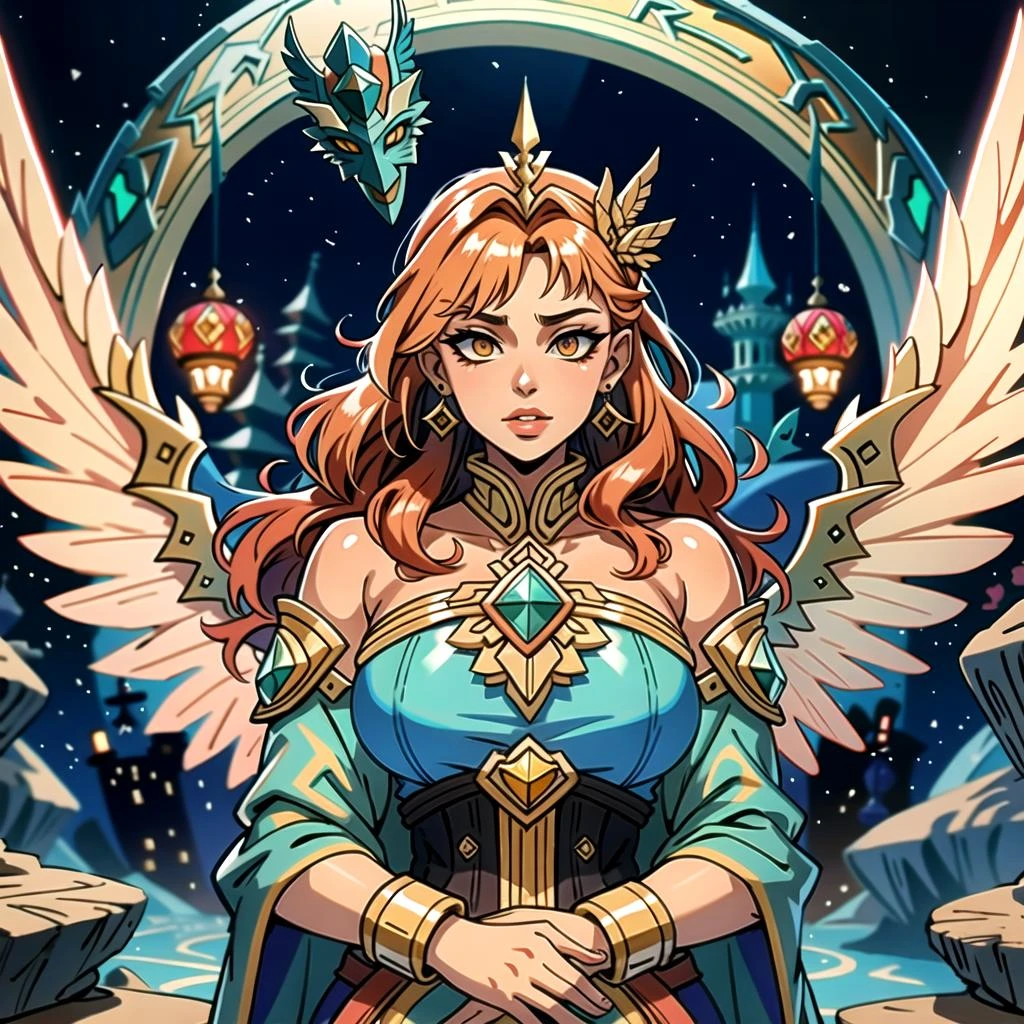 ((masterpiece), best quality, high quality, professional quality, highly detailed, highres, perfect lighting, natural lighting), colossal, interstellar spaceship, A frigid ice world with sprawling glaciers and vast underground oceans, harboring unique aquatic life., Ice Planet, hippogriff,Make a magnificent, ultra-detailed illustration, Winged deity with a serene expression and celestial wings, Phenom, Tall, Fit, Heart-Shaped Face, Dark Skin, Golden Blonde Hair, Hazel Eyes, [[Curved Nose]], Thick Lips, Sharp Chin, Shoulder-Length Hair, Curly Hair, Blunt Bangs, perky breasts, Cuff earrings, light pink sheer lipstick, surrealism oil painting, flamboyant, Scratches,middle earth, Cleric Healing the wounded with a touch, Maestro, Average Height, Lean, Diamond-Shaped Face, Tan Skin, Red Hair, gold Eyes, Straight Nose, Pouty Lips, Sharp Chin, Imperial, Bald, Wavy, A sprawling castle, perched high on a rocky cliff overlooking the sea, Tolkien