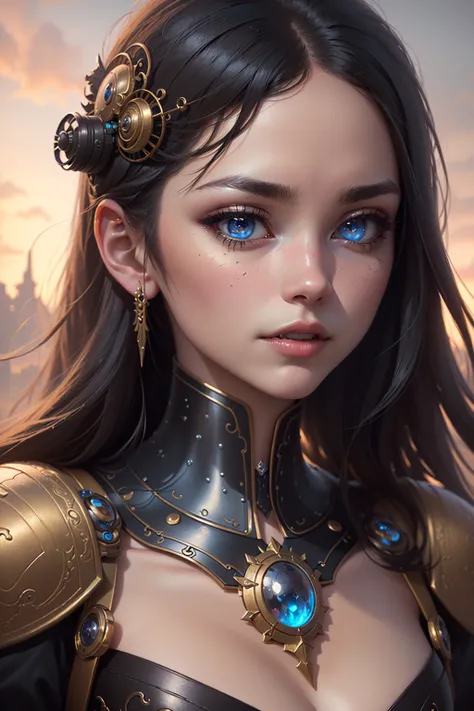 **************steampunk, magical, Dona gelsinger, anne stokes, nene thomas, magali villeneuve, bold character designs, starry night background, photorealistic, 32k, witchcore, twisted characters, close-up intensity, airbrushed art
