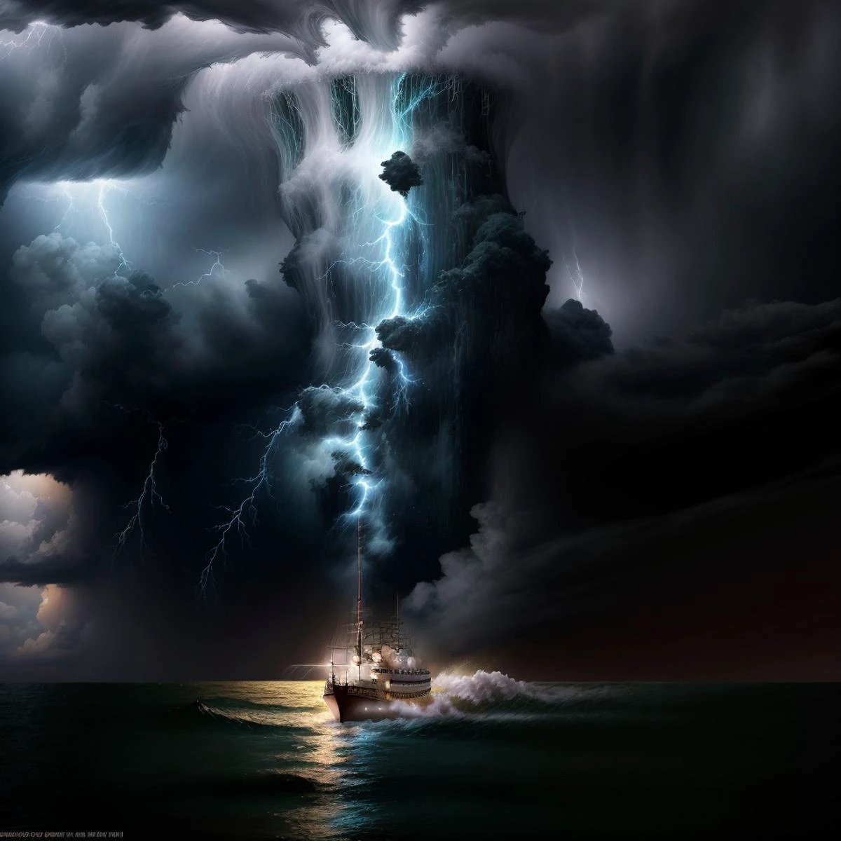 fantasy art, raw photo quality, imagery masterpiece BREAK
big boat, god face , storm cloud over ocean, heavy rain, lightnings and thunder, whirlpools, stormy environment, very detailed, very clear, cinematic angle, close vie <lora:add_detail:1> <lora:Elixir:1> <lora:Chaos:1>