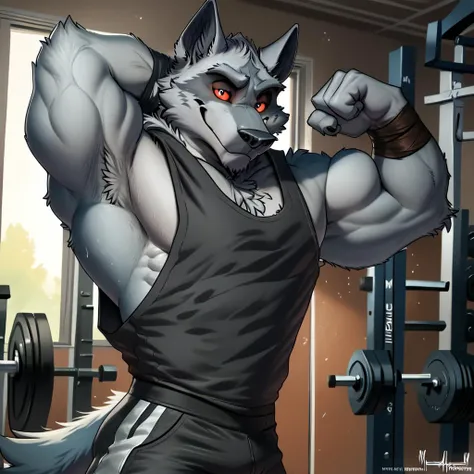 zPDXL, (d3ath), by meesh, male, anthro, solo, muscular, shirt:1.2, (gym stringer, tank top shirt, side pec), gym, athletic shorts, standing, extreme low-cut dropped side holes, low cut chest, side view, (loose shirt), bodybuilder, low-cut cleavage, bicep flexing, confident, bedroom eyes, smile, source_furry, narrow waist, (one hand behind head), armpit fur,
<lora:Death_Puss_in_boots:1> <lora:Meesh_Style_PonyXL:0.9> <lora:Tank Top Stringer Shirt SDXL:0.9> <lora:add-detail-xl:1>