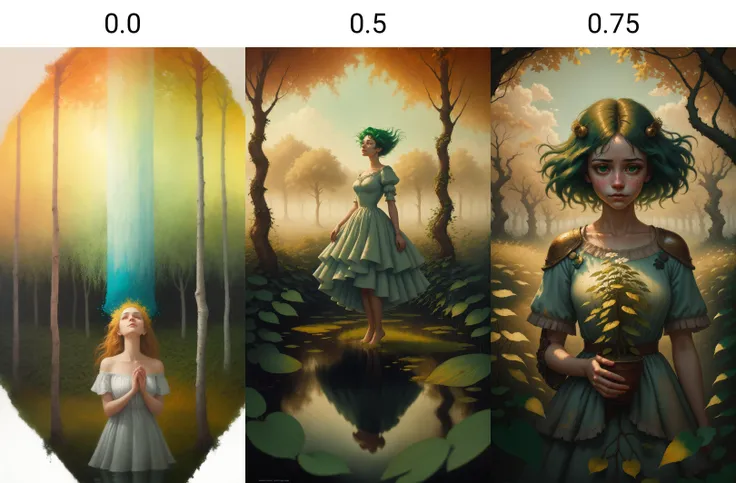 <lora:dAIversityLoRA15-PhotoSemiReal:0.0>Surrealistic oil painting of a person in a whimsical garden, Dreamlike atmosphere, Surreal garden, Whimsical plants, Memory garden, Overgrown, Vibrant colors, Soft focus, Golden hour light, Warm hues, Green foliage, Blue sky, White dress, Floating, Mysterious smile, Whispering willows, Trees sharing secrets, Wind blowing, Subtle magic, Enchanting, Intricate details, Romantic, Melancholic, Layered, Vintage, Textured, Expressive brushwork, Symbolism, Emotion, Introspection, Artistic, High quality, 4K, High resolution, Canvas, Detailed, Thought-provoking, Emotive, Soulful, Symbols, Memories, Personal, Artistic vision, Reflective, Surreal elements, Dada, Imagination, Dreams, Fantasy, Thoughtful, Subconscious, Beautiful, Intriguing, Engaging, Hidden meanings, Timeless, Surrealist, Fine art, Painterly