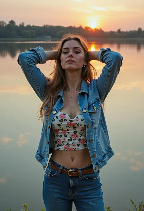 H4nn4hSt3in, A girl is waving in the sea, close up portrait, wearing a short white t-shirt, a jean skirt, and has long straight hair, with some freckles, ultra hd, realistic, vivid colors, highly detailed, UHD drawing, pen and ink, perfect composition, beautiful detailed intricate insanely detailed octane render trending on artstation, 8k artistic photography, photorealistic concept art, soft natural volumetric cinematic perfect light, detailed, hdr, epic background, line art, digital illustration, comic style, dynamic, highly detailed, artstation, concept art, smooth, sharp focus, illustration, Thomas Moran style, art by Carne Griffiths and Wadim Kashin, detailed background, 60-30-10 color rule, warm tones, godrays, unreal engine, greg rutkowski, loish, rhads, beeple, makoto shinkai and lois van baarle, ilya kuvshinov, rossdraws, tom bagshaw, alphonse mucha, global illumination, detailed and intricate environment <lora:more_details:1.0>
