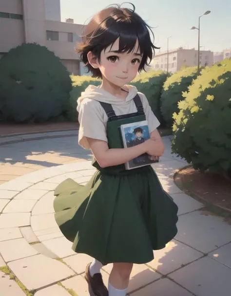 A happy little boy playing with toys in a park, simple art inspired by studio ghibli's visual style, Baroque oil painting anime key visual full body portrait character concept art,  brutalist grimdark fantasy, kuudere noble dictator, trending pixiv fanbox, rule of thirds golden ratio, by greg rutkowski wlop makoto shinkai takashi takeuchi studio ghibli jamie wyeth