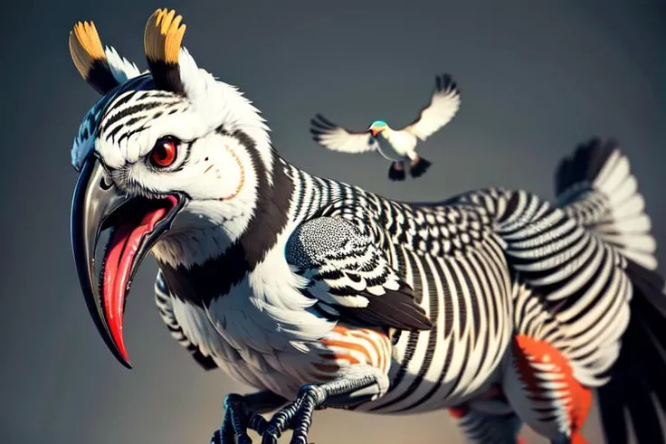 [(simple background:1.5),0::5],
[single horse,0::4], [(bird:1.1),4::30]

BREAK
masterpiece, best quality, highres, ultra detailed, extremely clear, absurdres, detailed lighting