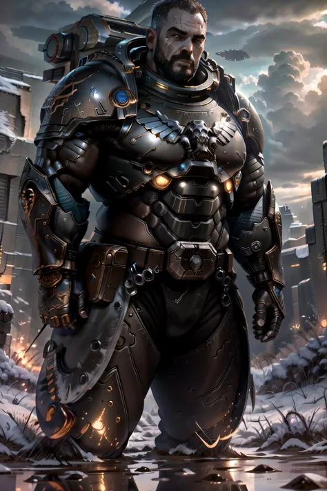 <lora:adventurers_v1:0.8><lora:warhammer40000AddonFor_wh40k:0.6> strong man, masterpiece, ultra marine, (metal reflections), hdr, best quality, uhd, 8k resolution, best light, realistic, detailed background, detailed face, detailed hands, full body, (epic warzone), (alien planet), (open field)