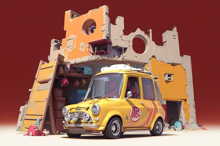 masterpiece,best quality,toon,building,Pixar style,simple design,
Khaki and Burgundy, Driver,<lora:toon:0.8>