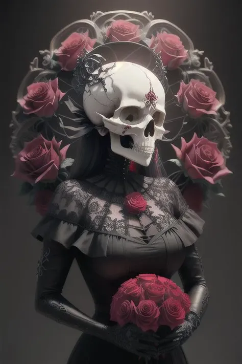 masterpiece, best quality
skull made of red roses, organic horror, devil,death, giger, epic, baroque, art nouveau, james jean, photorealistic render, 3ds Max + V-Ray, extremely detailed and intricate, center composition, elegant, vfx, unreal engine 5, octane render, extremely contrast, extremely sharp lines --ar 9:16