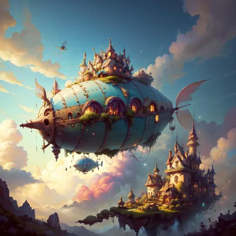 <lora:FairTaleAI:.75> FairyTaleAI dirigible , masterpiece, trending, 8K