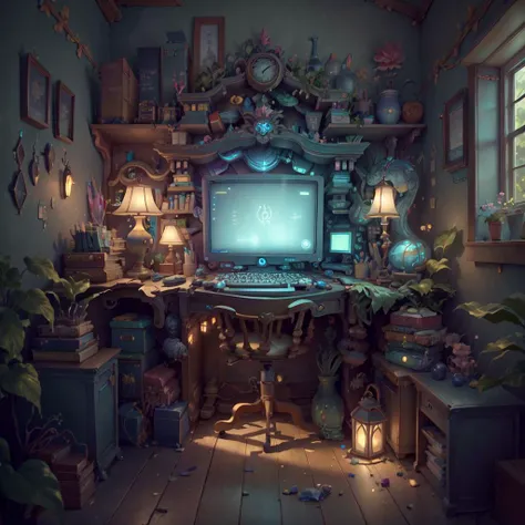 <lora:FairTaleAI:.75> FairyTaleAI computer , masterpiece, trending, 8K