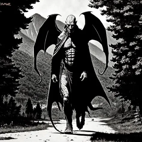 <lora:g_raphic-merge1:0.7> demon walking through mountains <hypernet:Mignola-100000:0.7>