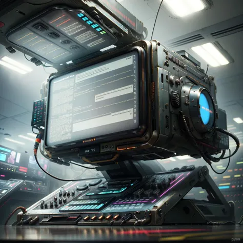 <lora:RetroFuturismAI:1>, RetroFuturismAI strange device with many screens
